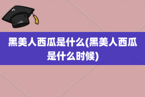 黑美人西瓜是什么(黑美人西瓜是什么时候)