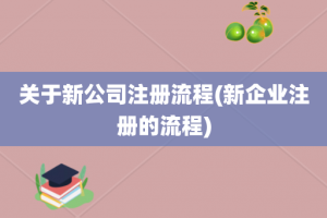 关于新公司注册流程(新企业注册的流程)