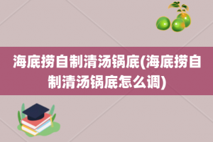 海底捞自制清汤锅底(海底捞自制清汤锅底怎么调)