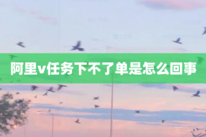 阿里v任务下不了单是怎么回事