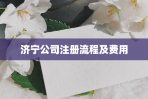 济宁公司注册流程及费用