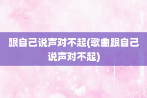跟自己说声对不起(歌曲跟自己说声对不起)
