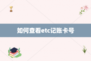如何查看etc记账卡号