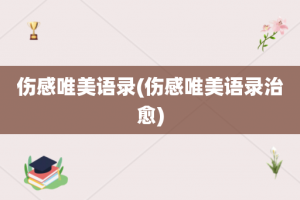 伤感唯美语录(伤感唯美语录治愈)