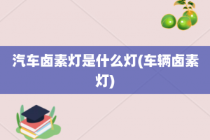 汽车卤素灯是什么灯(车辆卤素灯)