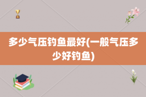 多少气压钓鱼最好(一般气压多少好钓鱼)
