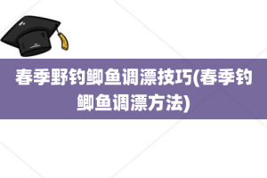 春季野钓鲫鱼调漂技巧(春季钓鲫鱼调漂方法)