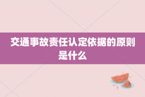 交通事故责任认定依据的原则是什么