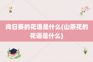 向日葵的花语是什么(山茶花的花语是什么)
