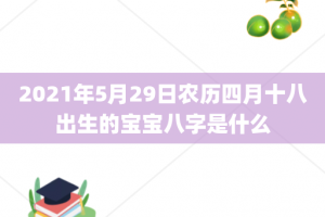 2021年5月29日农历四月十八出生的宝宝八字是什么