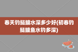 春天钓鲢鳙水深多少好(初春钓鲢鳙鱼水钓多深)