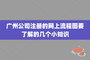 广州公司注册的网上流程图要了解的几个小知识