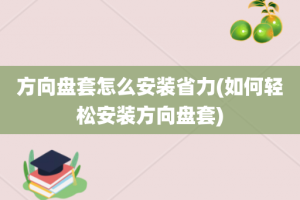 方向盘套怎么安装省力(如何轻松安装方向盘套)