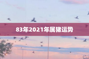 83年2021年属猪运势