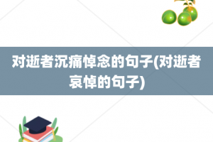 对逝者沉痛悼念的句子(对逝者哀悼的句子)