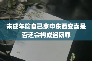 未成年偷自己家中东西变卖是否还会构成盗窃罪