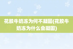 花胶牛奶冻为何不凝固(花胶牛奶冻为什么会凝固)