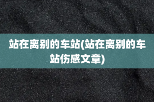 站在离别的车站(站在离别的车站伤感文章)