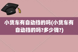 小货车有自动挡的吗(小货车有自动挡的吗?多少钱?)