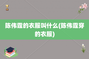 陈伟霆的衣服叫什么(陈伟霆穿的衣服)