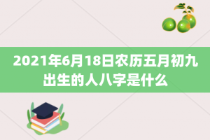 2021年6月18日农历五月初九出生的人八字是什么