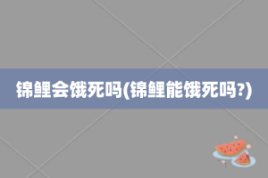 锦鲤会饿死吗(锦鲤能饿死吗?)