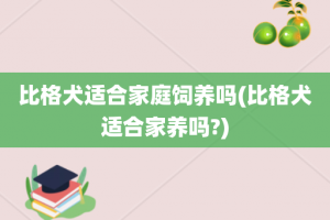 比格犬适合家庭饲养吗(比格犬适合家养吗?)