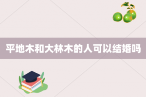 平地木和大林木的人可以结婚吗