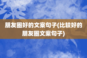 朋友圈好的文案句子(比较好的朋友圈文案句子)