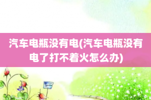 汽车电瓶没有电(汽车电瓶没有电了打不着火怎么办)