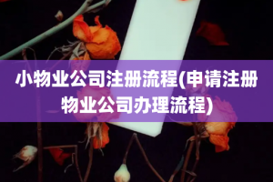 小物业公司注册流程(申请注册物业公司办理流程)