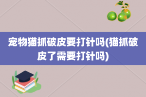 宠物猫抓破皮要打针吗(猫抓破皮了需要打针吗)