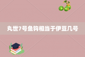 丸世7号鱼钩相当于伊豆几号