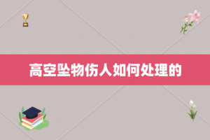 高空坠物伤人如何处理的