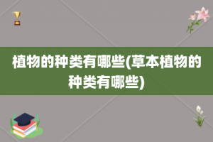 植物的种类有哪些(草本植物的种类有哪些)