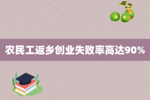 农民工返乡创业失败率高达90%