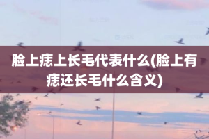 脸上痣上长毛代表什么(脸上有痣还长毛什么含义)