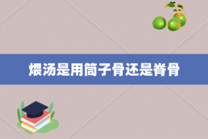 煨汤是用筒子骨还是脊骨