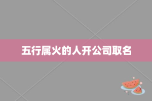 五行属火的人开公司取名