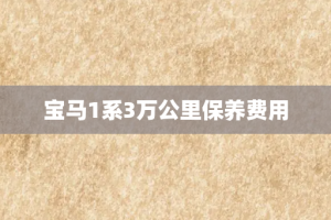 宝马1系3万公里保养费用