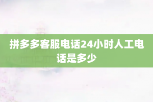 拼多多客服电话24小时人工电话是多少