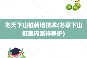 冬天下山桩栽培技术(冬季下山桩室内怎样养护)