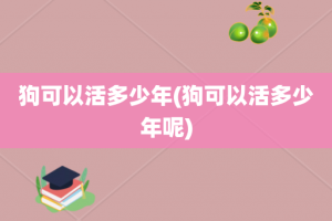 狗可以活多少年(狗可以活多少年呢)