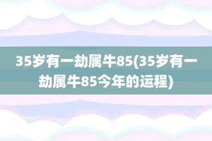 35岁有一劫属牛85(35岁有一劫属牛85今年的运程)