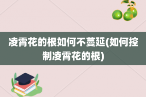 凌霄花的根如何不蔓延(如何控制凌霄花的根)