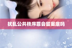 扰乱公共秩序罪会留案底吗