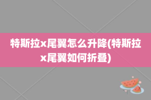 特斯拉x尾翼怎么升降(特斯拉x尾翼如何折叠)