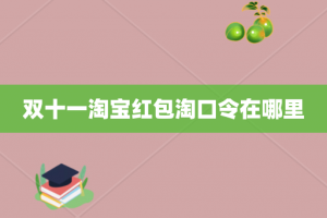 双十一淘宝红包淘口令在哪里
