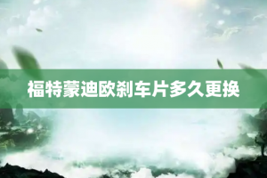 福特蒙迪欧刹车片多久更换