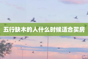 五行缺木的人什么时候适合买房